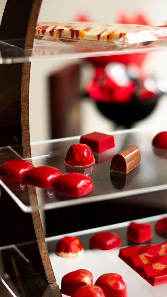röda chokladpraliner